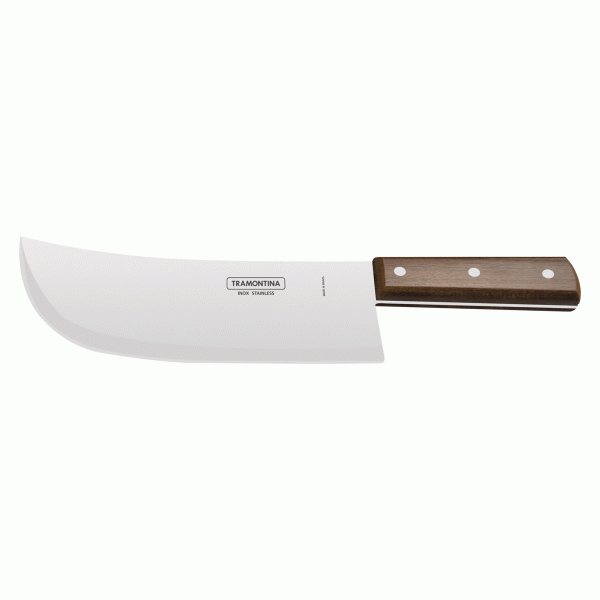283509 TRAMONTINA - Cuchillo hachuela de acero inoxidable con mango de madera 9 para taco Tramontina