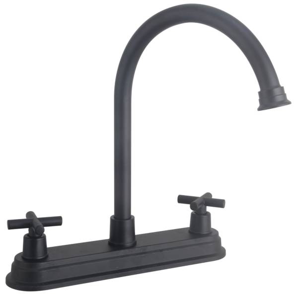 284122 VIANTI - Mezcladora fregadero laton tipo bar maneral cruz negra Vianti