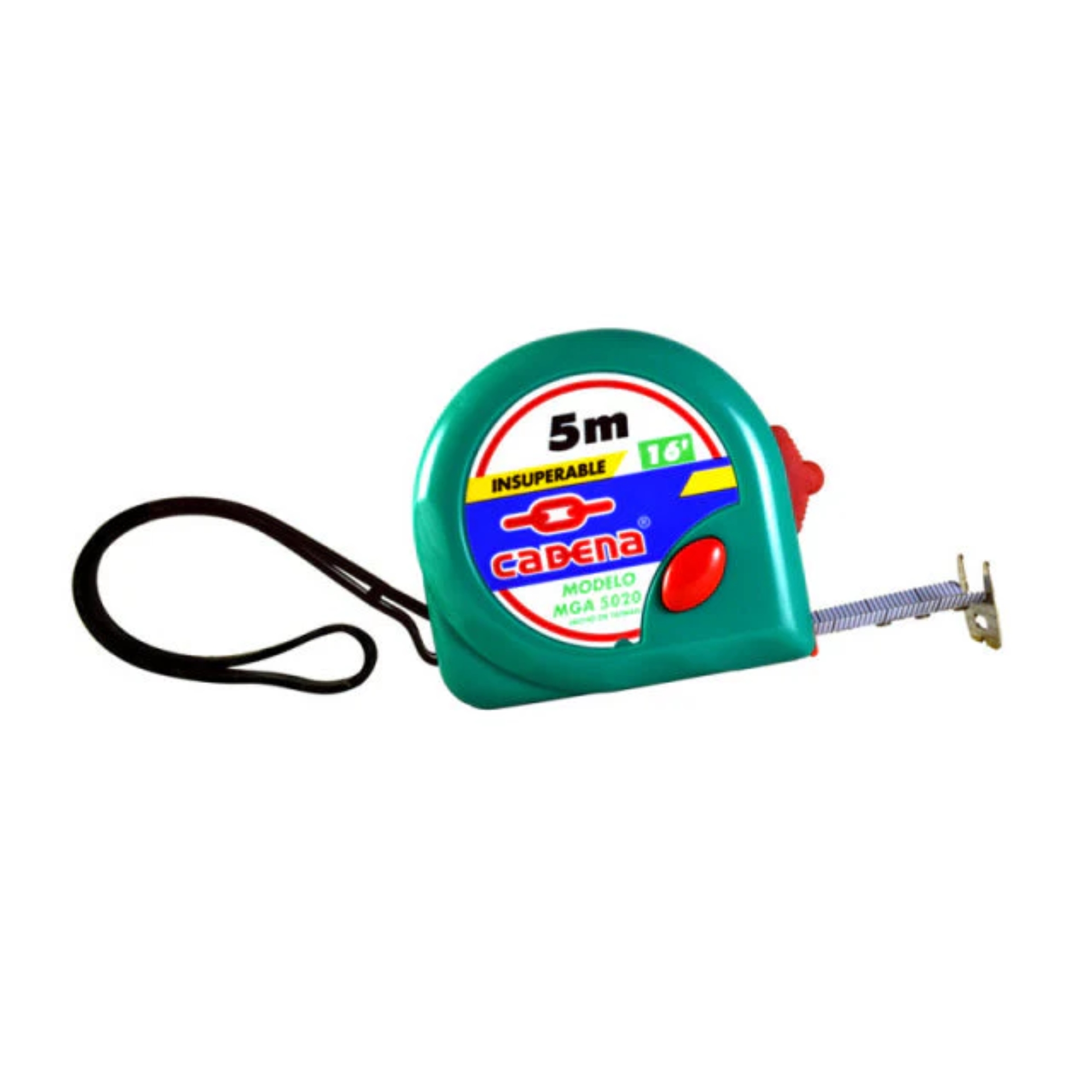 284394 CADENA - Flexometro 5mt ABS verde aqua granel Cadena