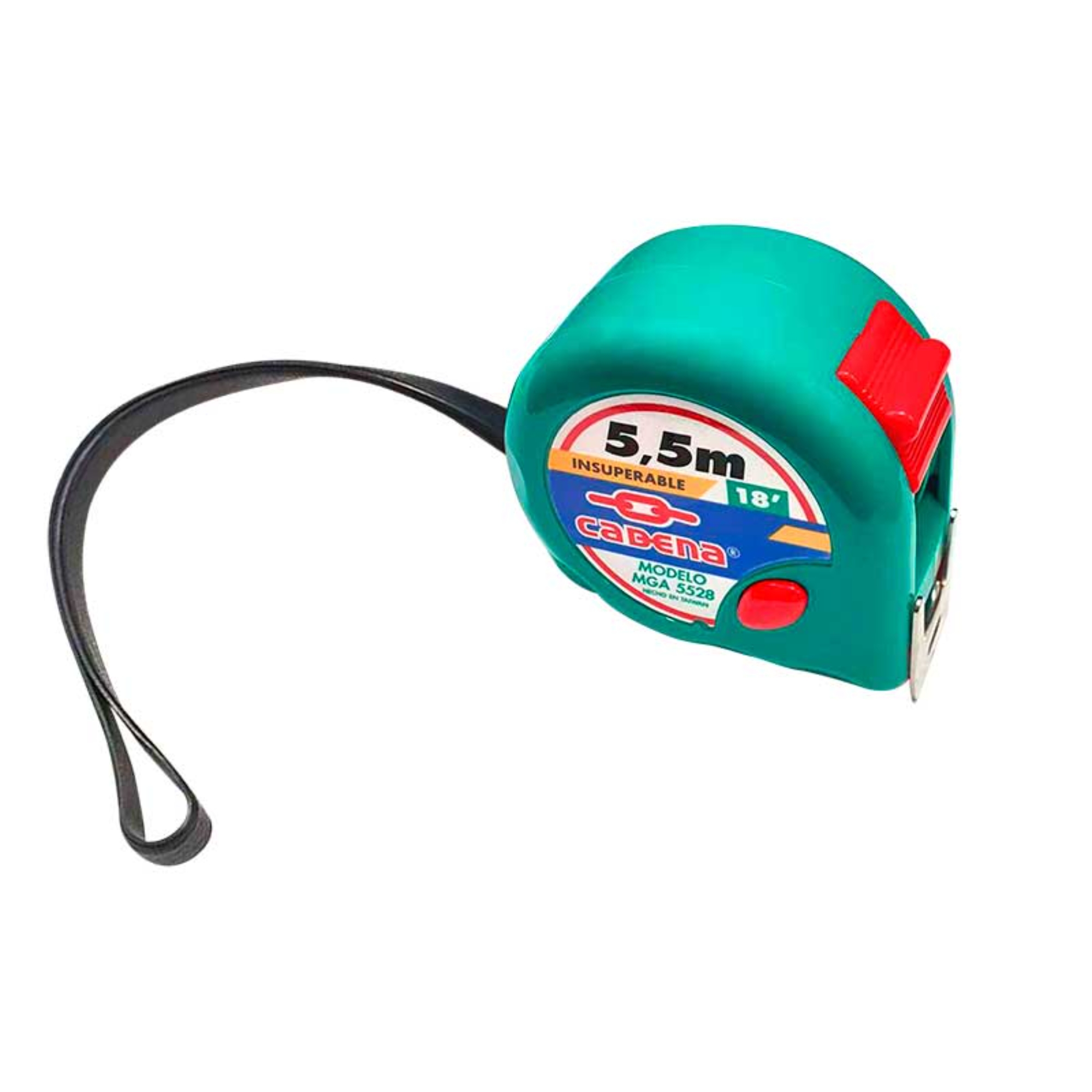 284395 CADENA - Flexometro 5.5mt ABS verde aqua granel Cadena