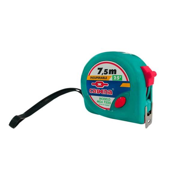 284396 CADENA - Flexometro 7.5mt ABS verde aqua granel Cadena