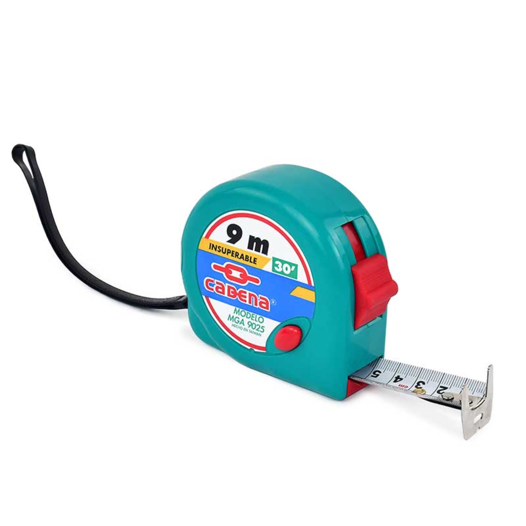 284397 CADENA - Flexometro 9mt ABS verde aqua granel Cadena
