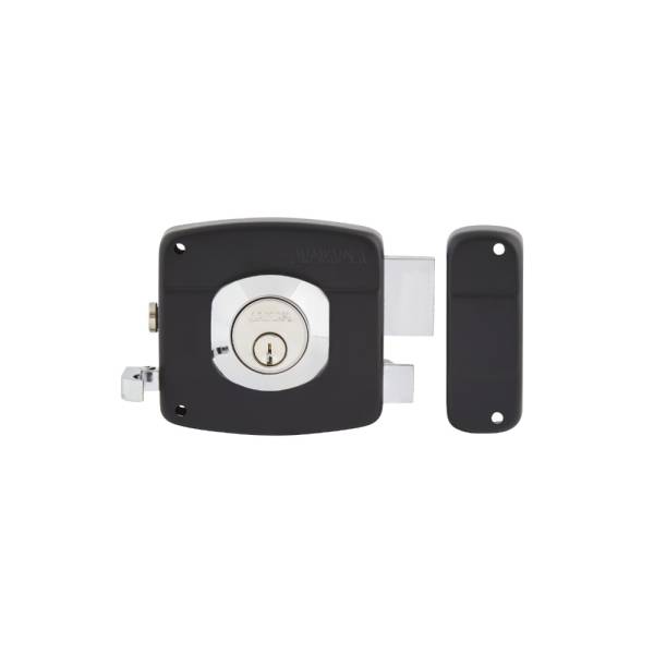 284440 FANAL - Cerradura sobreponer derecha negra clasica blister Fanal