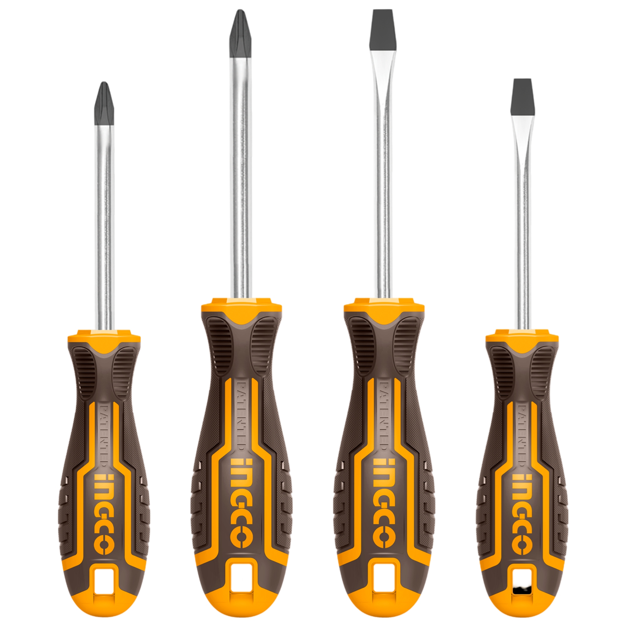 284686 INGCO - Juego 4 desarmadores mango con grip Ingco