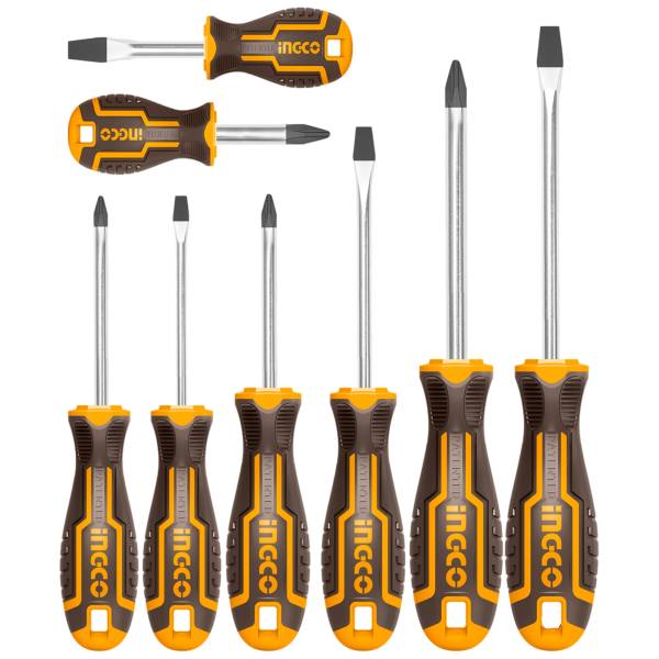 284691 INGCO - Juego 8 desarmadores mango con grip Ingco