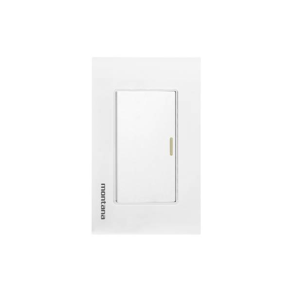 284793 MONTANA - Placa 1 ventana con apagador sencillo blanco Krystal Montana