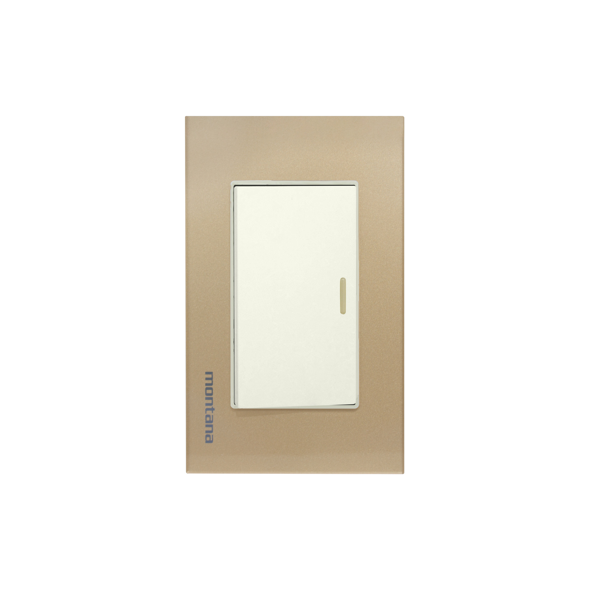 284794 MONTANA - Placa 1 ventana con apagador sencillo dorado Krystal Montana