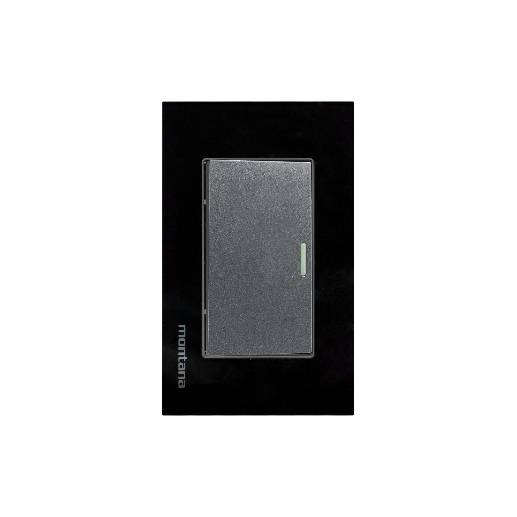 284795 MONTANA - Placa 1 ventana con apagador sencillo negro Krystal Montana
