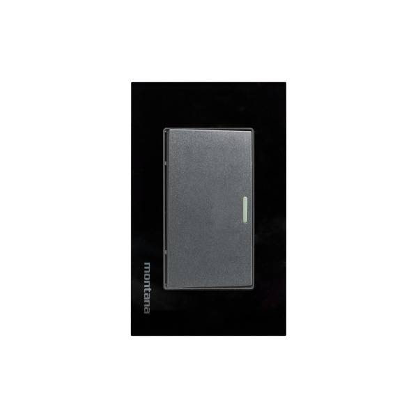 284795 MONTANA - Placa 1 ventana con apagador sencillo negro Krystal Montana