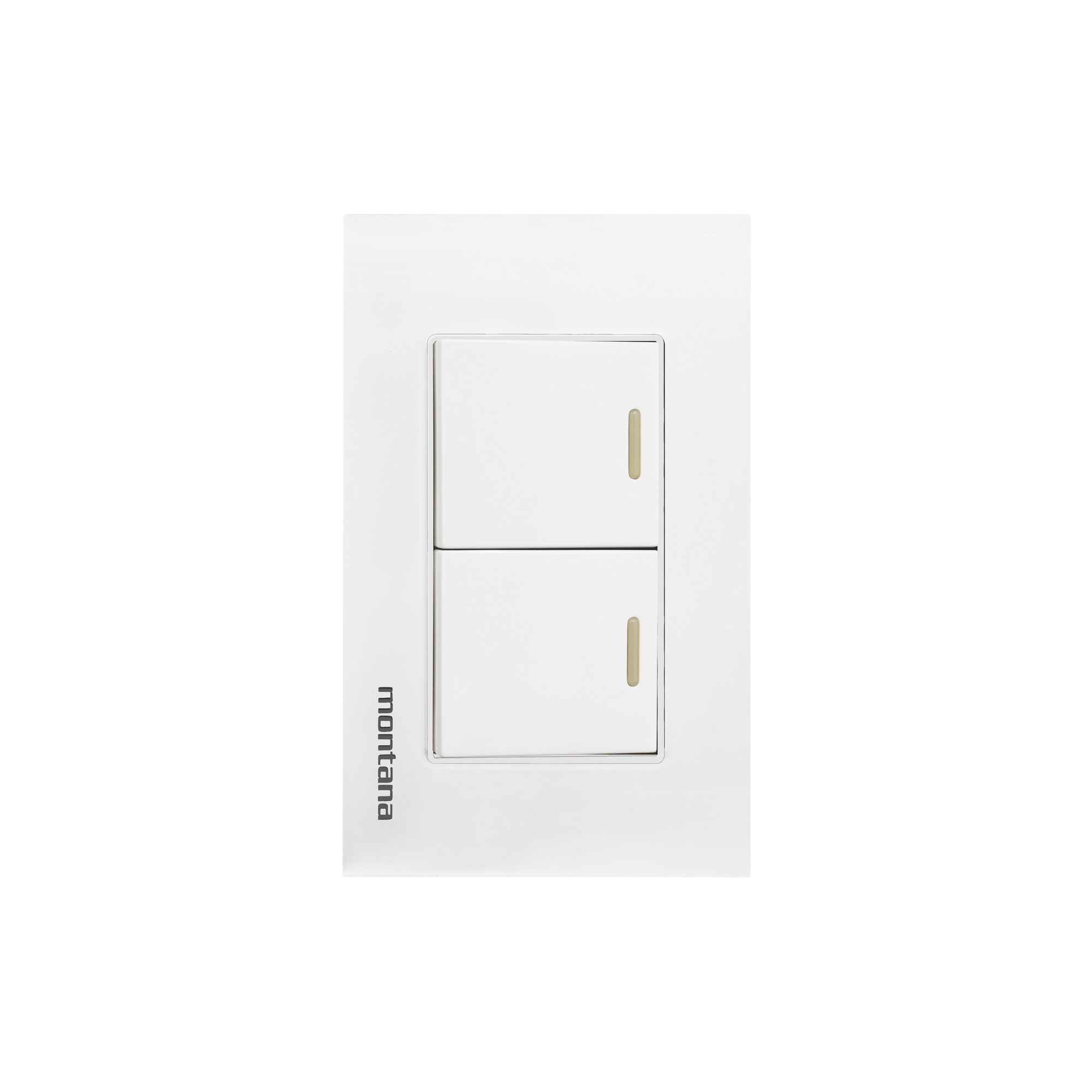 284797 MONTANA - Placa 2 ventanas con 2 apagadores sencillos blanco Krystal Montana