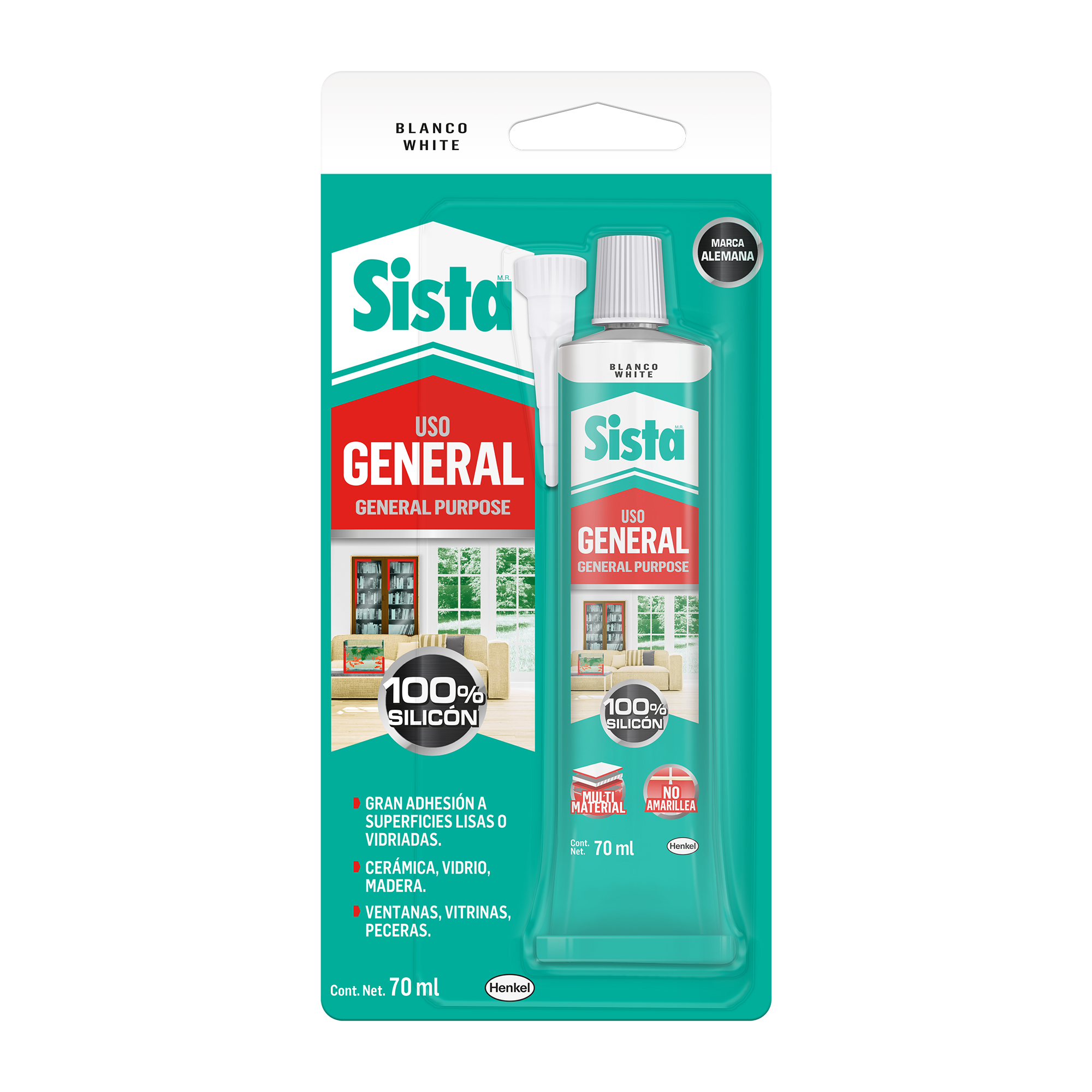 285460 SISTA - Silicon 100% blister 070ml transparente F109 Sista