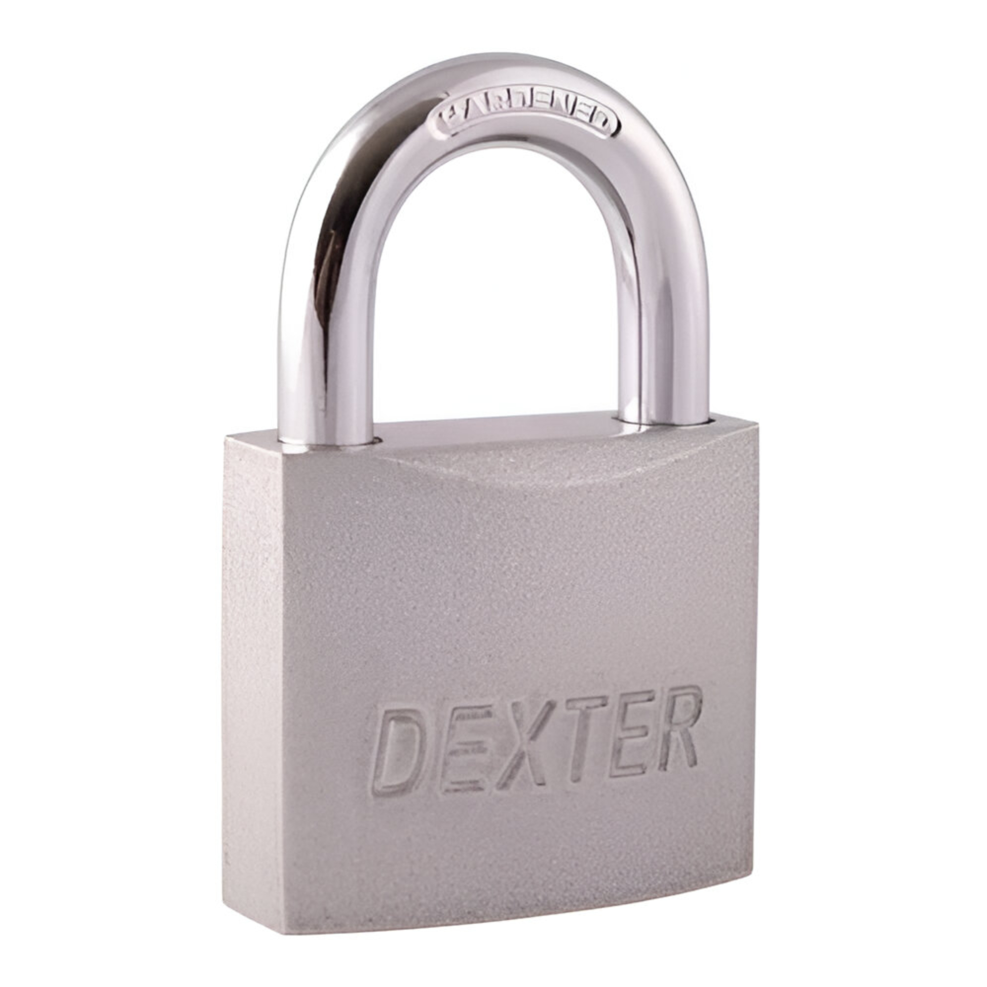 Candado metalico 40mm llave tradicional gancho corto pulido blister Dexter