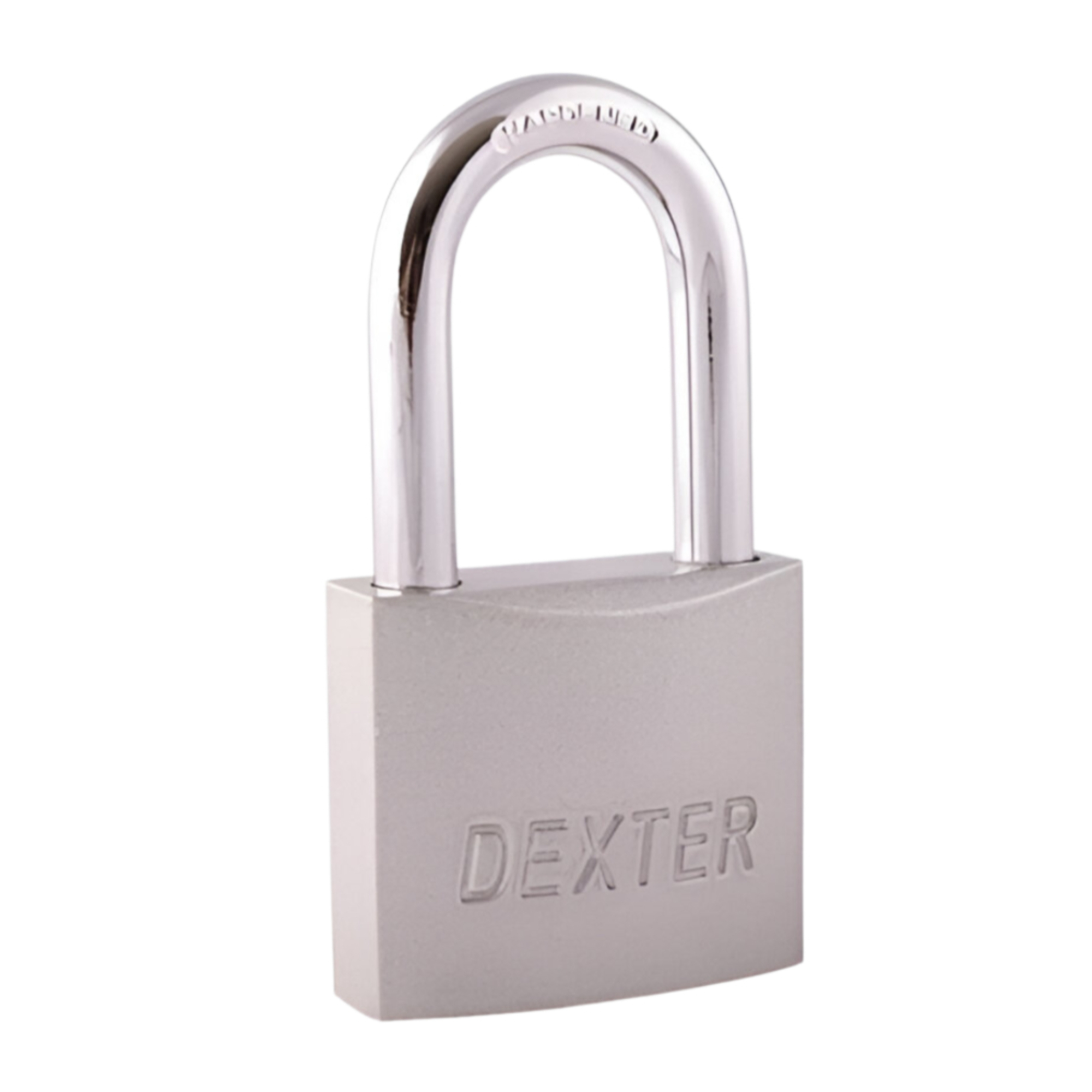 285608 DEXTER - Candado metalico 40mm llave tradicional gancho largo pulido blister Dexter
