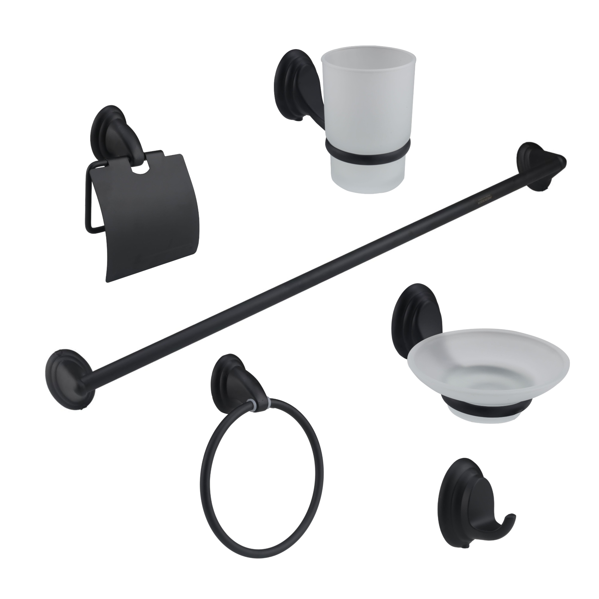 285946 VIANTI - Juego accesorios para baño con 6pz negro Vianti