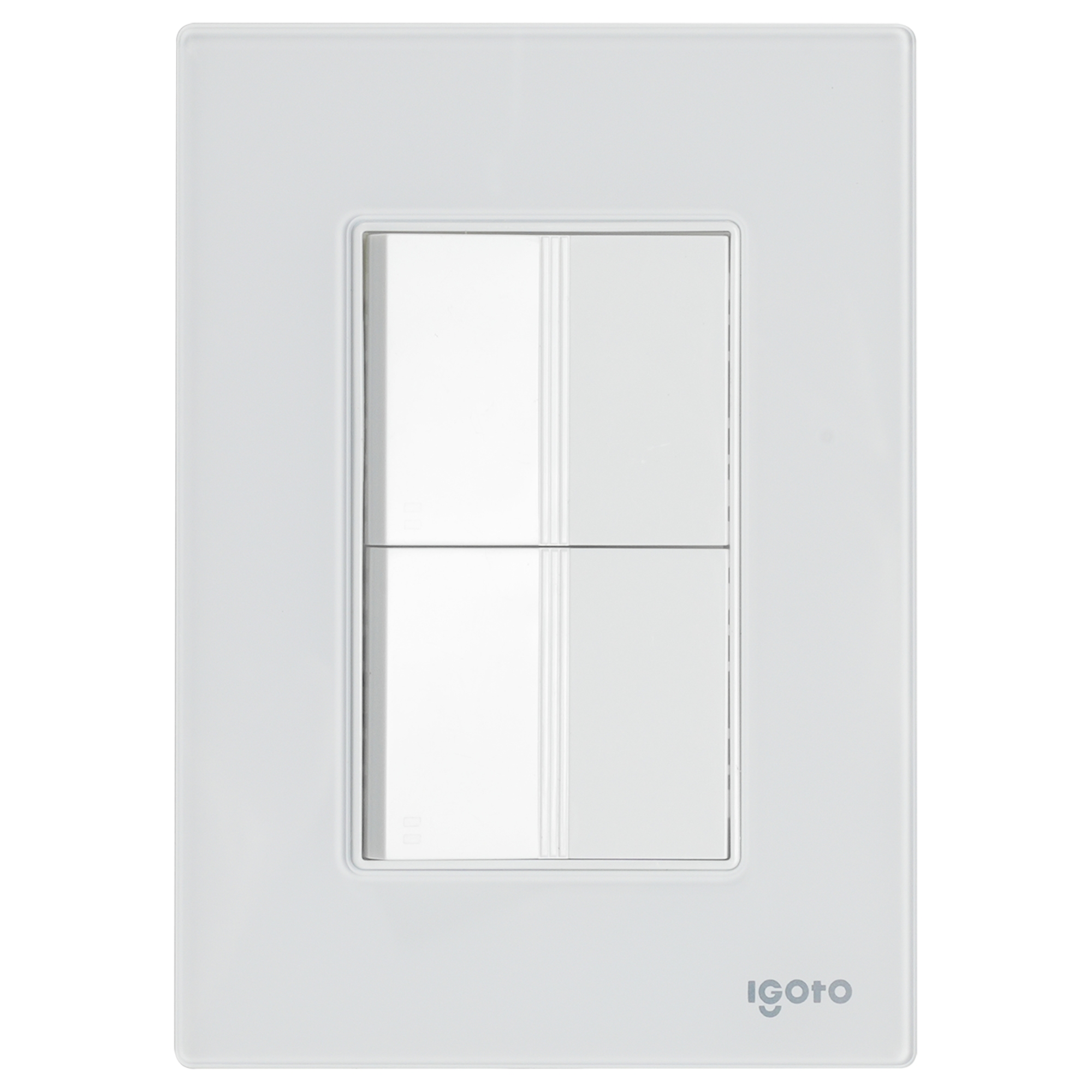 286224 IGOTO - Placa 3 ventanas con 2 apagadores escalera blanco Cristal Igoto