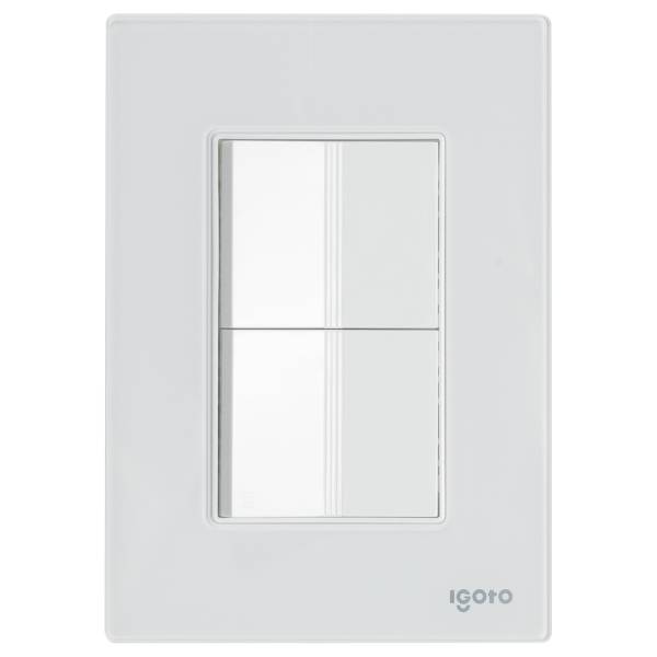 286224 IGOTO - Placa 3 ventanas con 2 apagadores escalera blanco Cristal Igoto