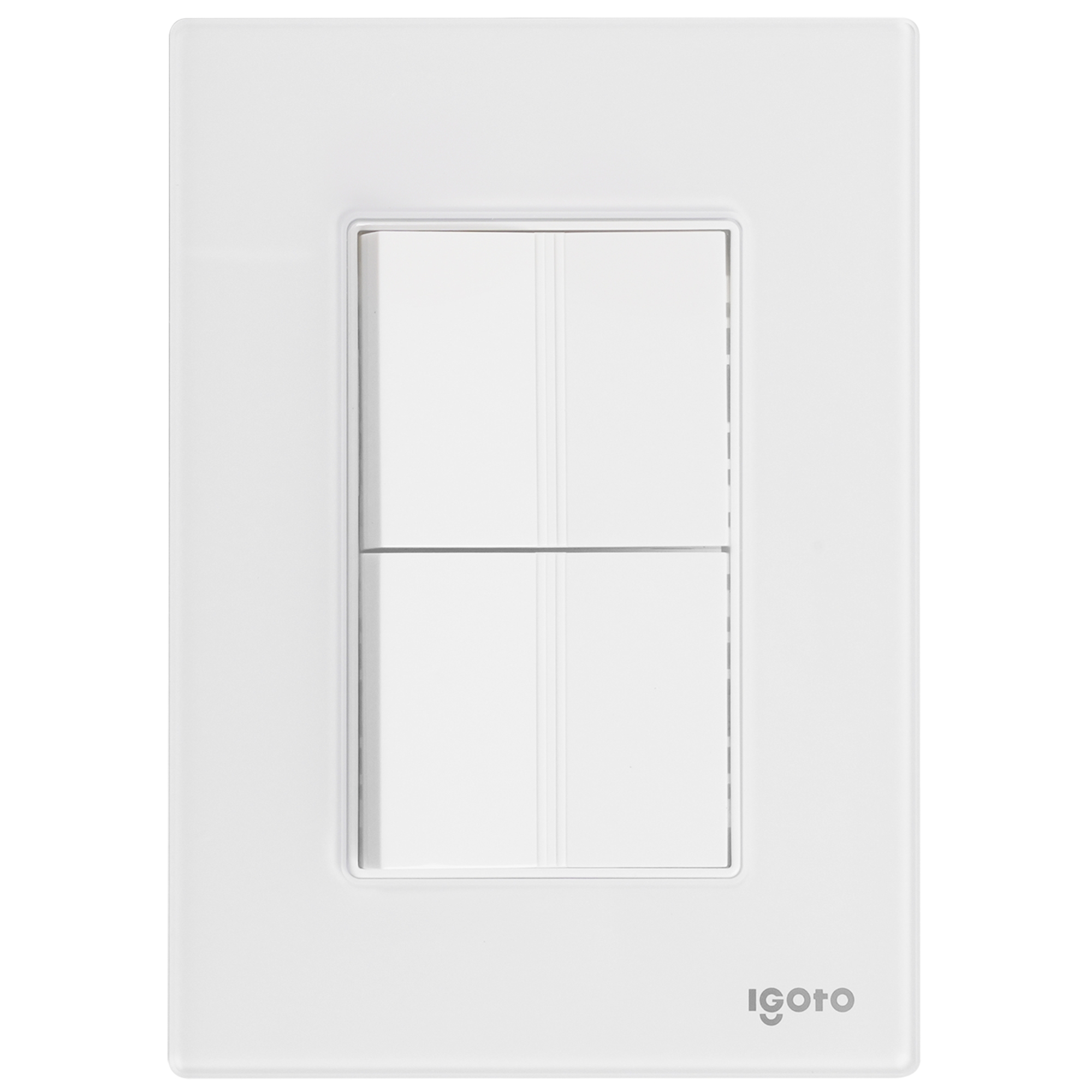 286225 IGOTO - Placa 3 ventanas con 2 apagadores sencillos blanco Cristal Igoto