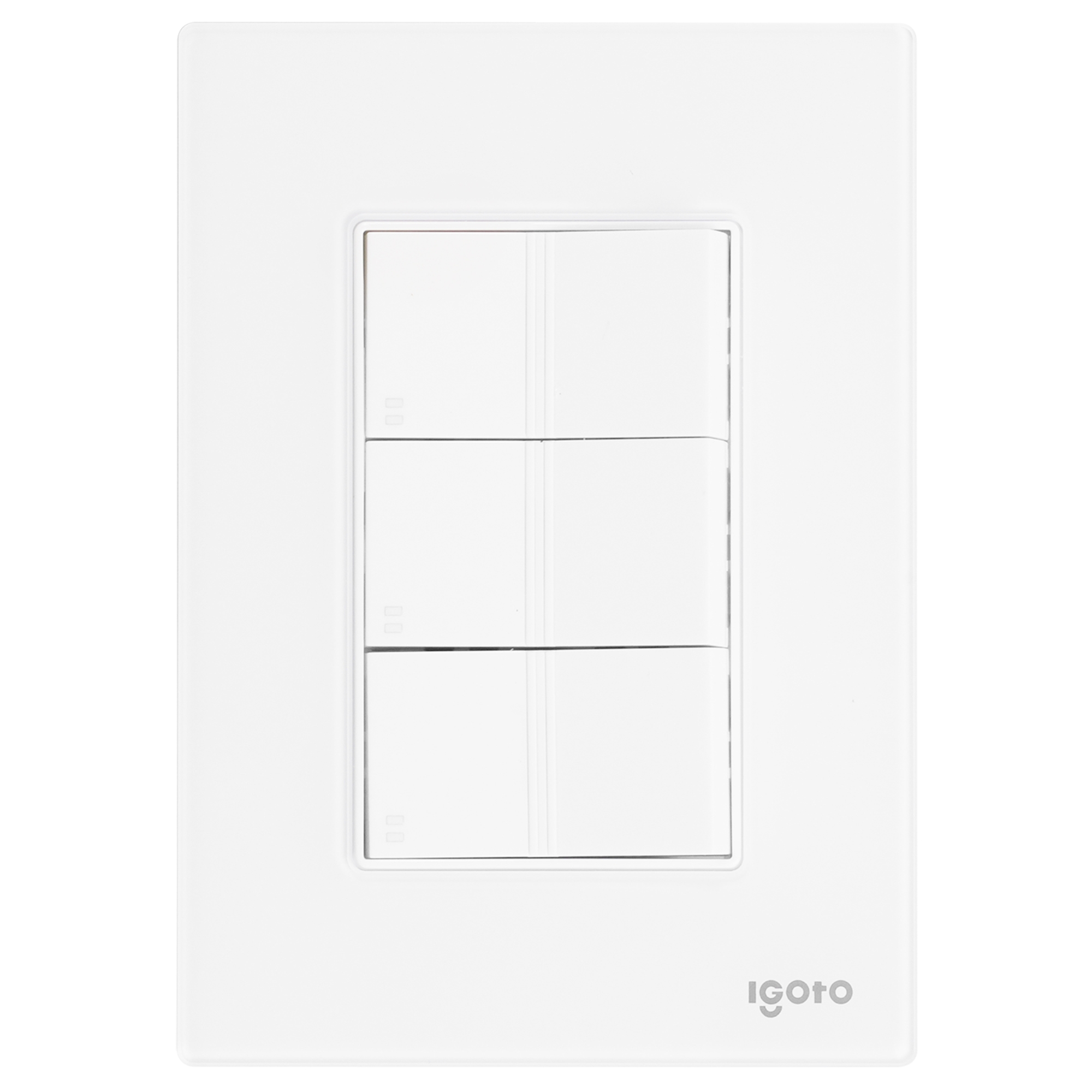 286230 IGOTO - Placa 3 ventanas con 3 apagadores escalera blanco Cristal Igoto