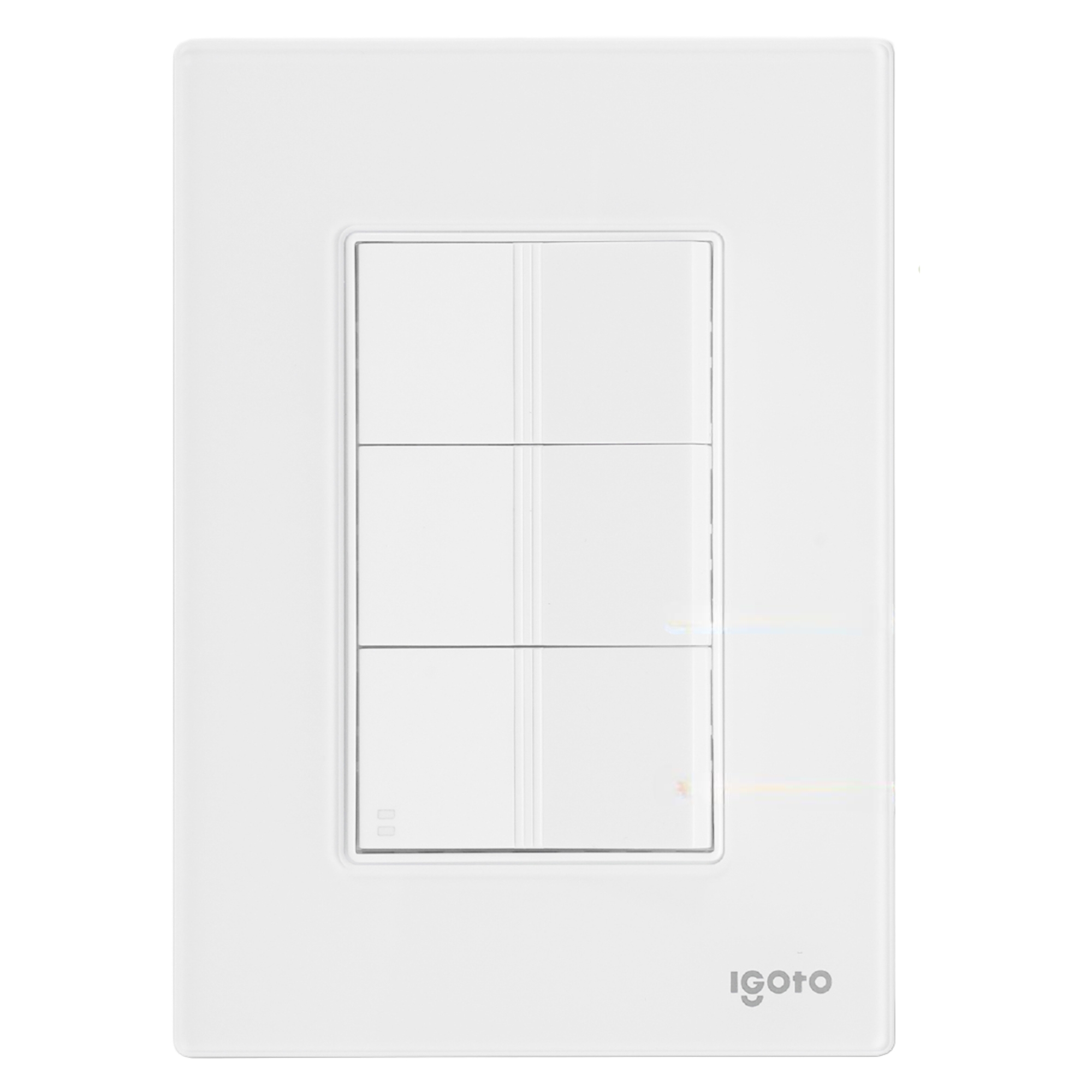 286231 IGOTO - Placa 3 ventanas con 3 apagadores sencillos blanco Cristal Igoto