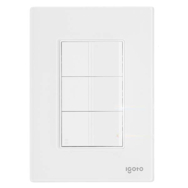 286231 IGOTO - Placa 3 ventanas con 3 apagadores sencillos blanco Cristal Igoto
