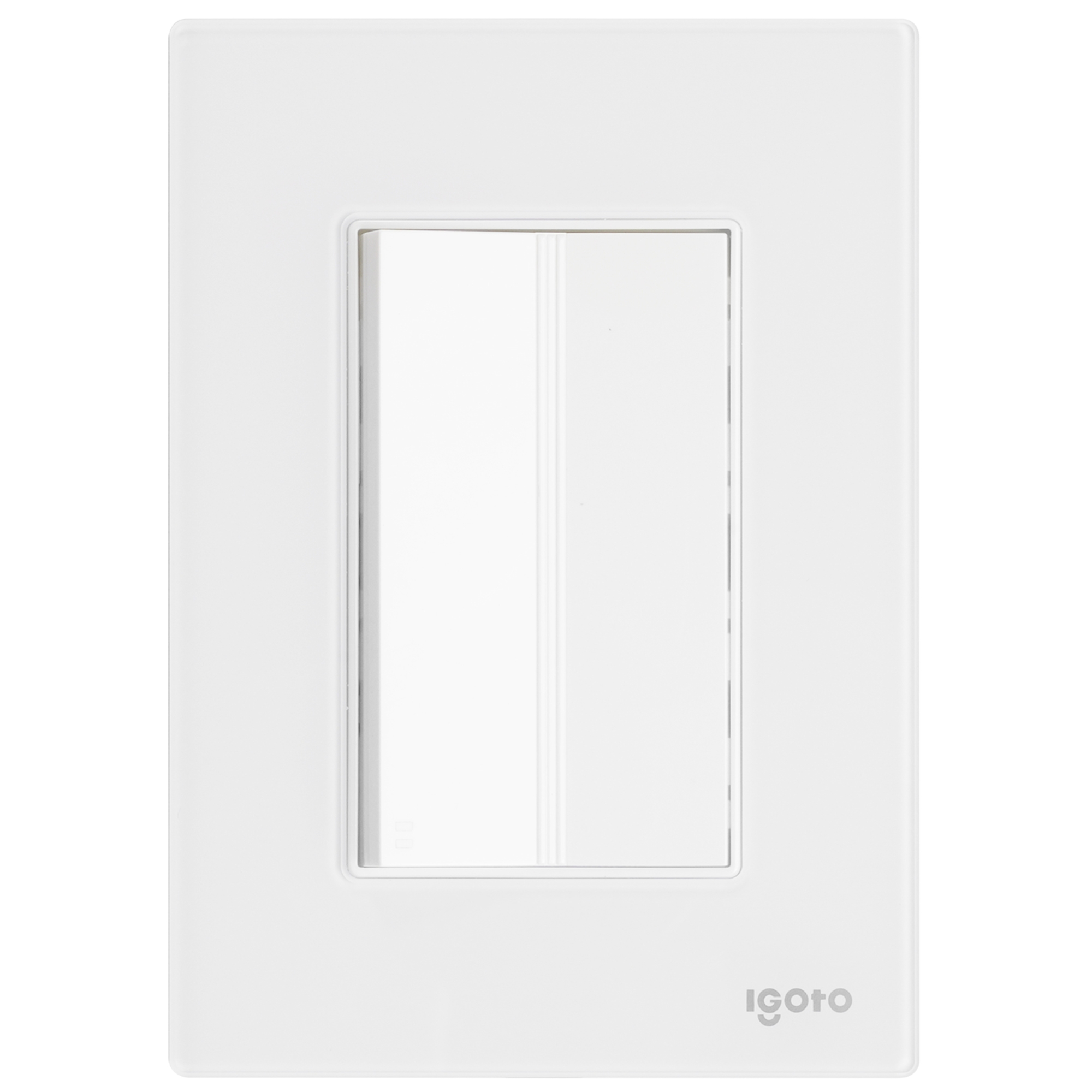 286233 IGOTO - Placa 3 ventanas con apagador escalera blanco Cristal Igoto