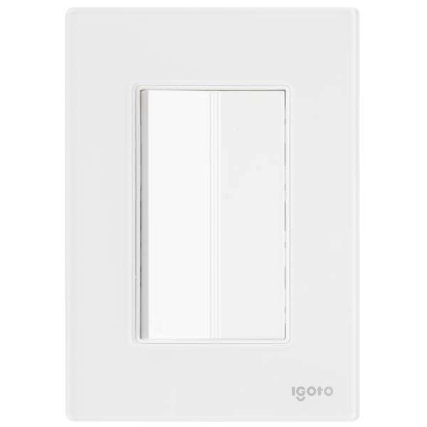 286233 IGOTO - Placa 3 ventanas con apagador escalera blanco Cristal Igoto