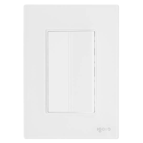 286235 IGOTO - Placa 3 ventanas con apagador sencillo blanco Cristal Igoto