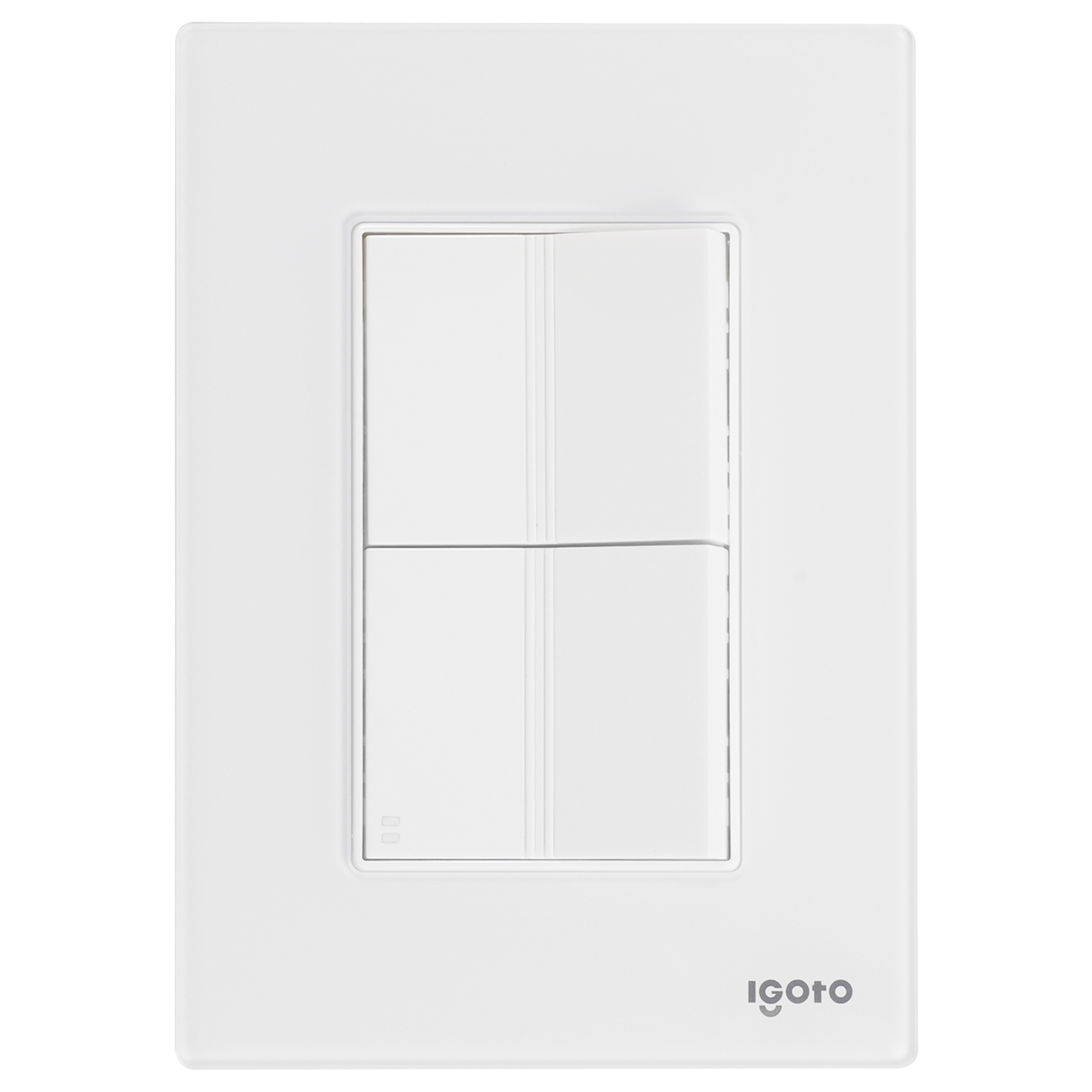 286236 IGOTO - Placa 3 ventanas con apagador sencillo y apagador escalera blanco Cristal Igoto
