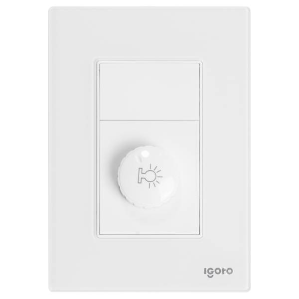286239 IGOTO - Placa 3 ventanas con dimmer rotativo blanco Cristal Igoto