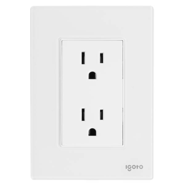 286243 IGOTO - Placa con contacto duplex 2p+t blanco Cristal Igoto