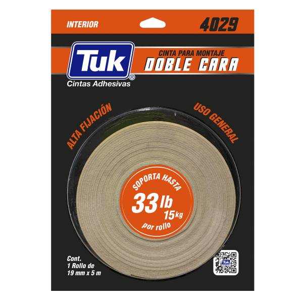 286815 TUK - Cinta de montaje 19mm x 05mts 4029 Tuk