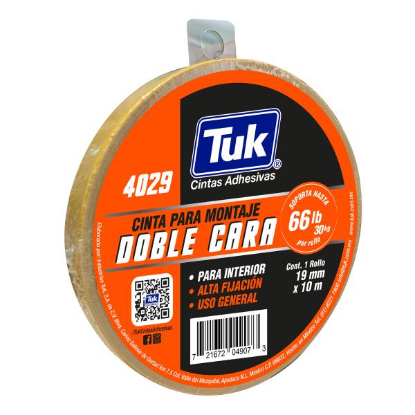 286816 TUK - Cinta de montaje 19mm x 10mts 4029 Tuk
