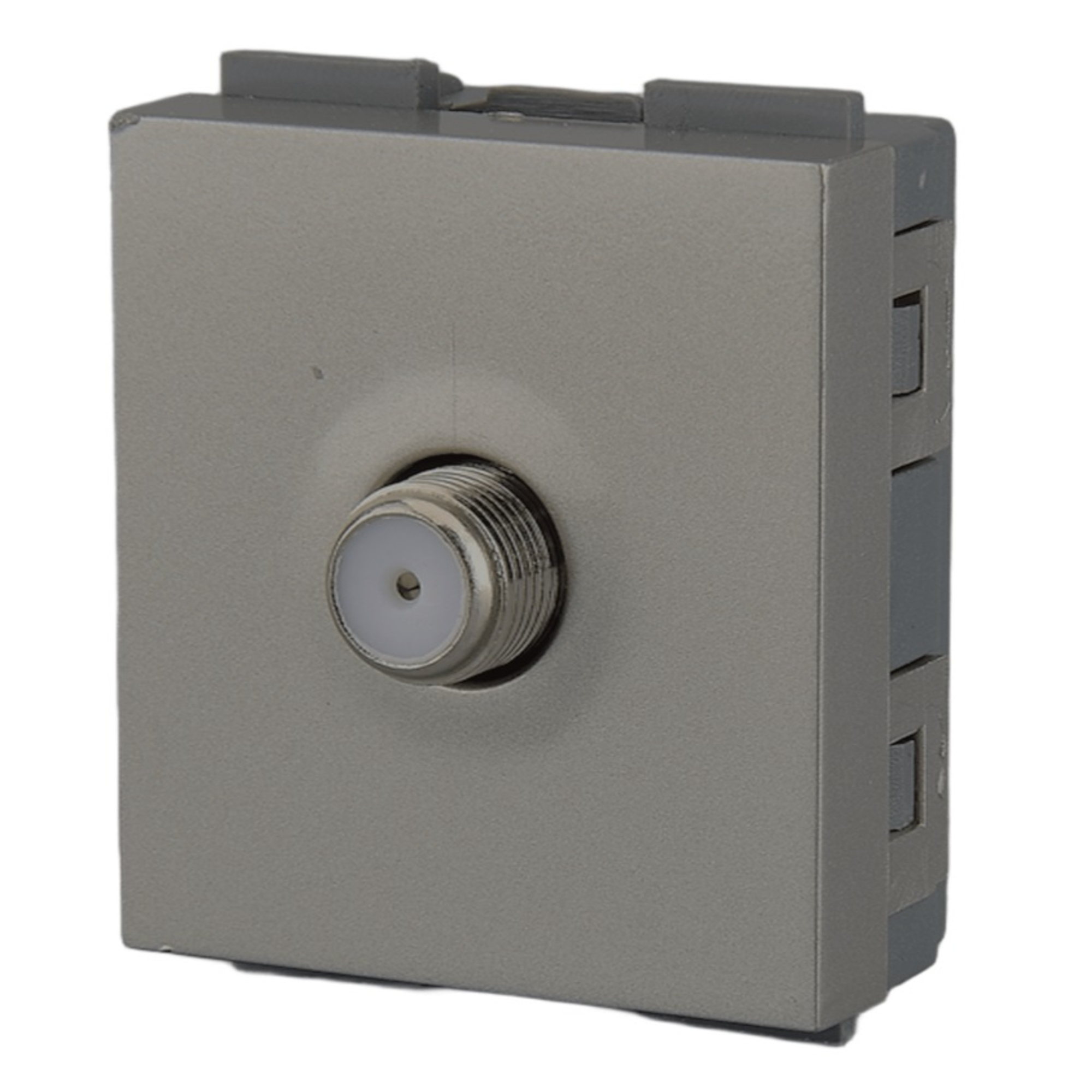 287302 MONTANA - Toma coaxial para TV gris metal 36mm Krystal Montana