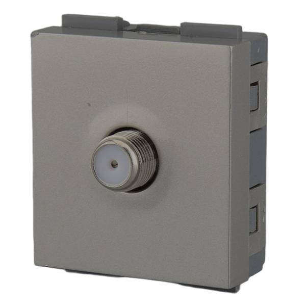287302 MONTANA - Toma coaxial para TV gris metal 36mm Krystal Montana
