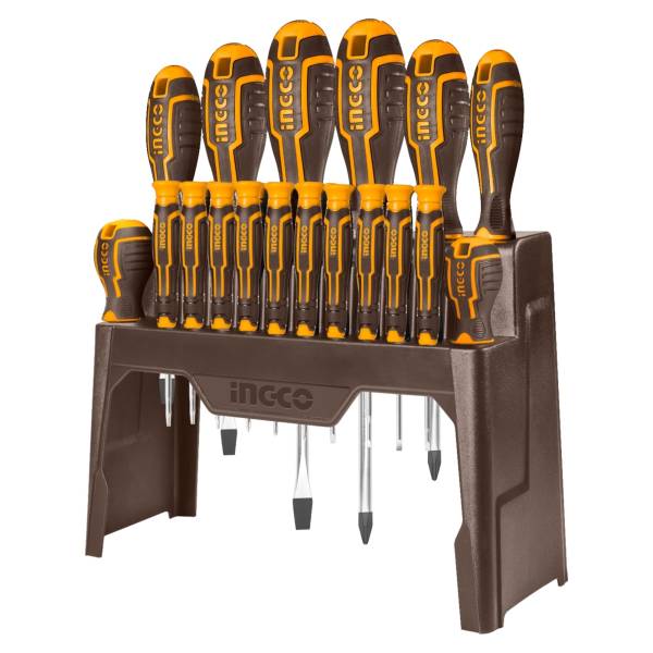 287570 INGCO - Juego 18 desarmadores pl/ph/tr mango con grip Super Ingco