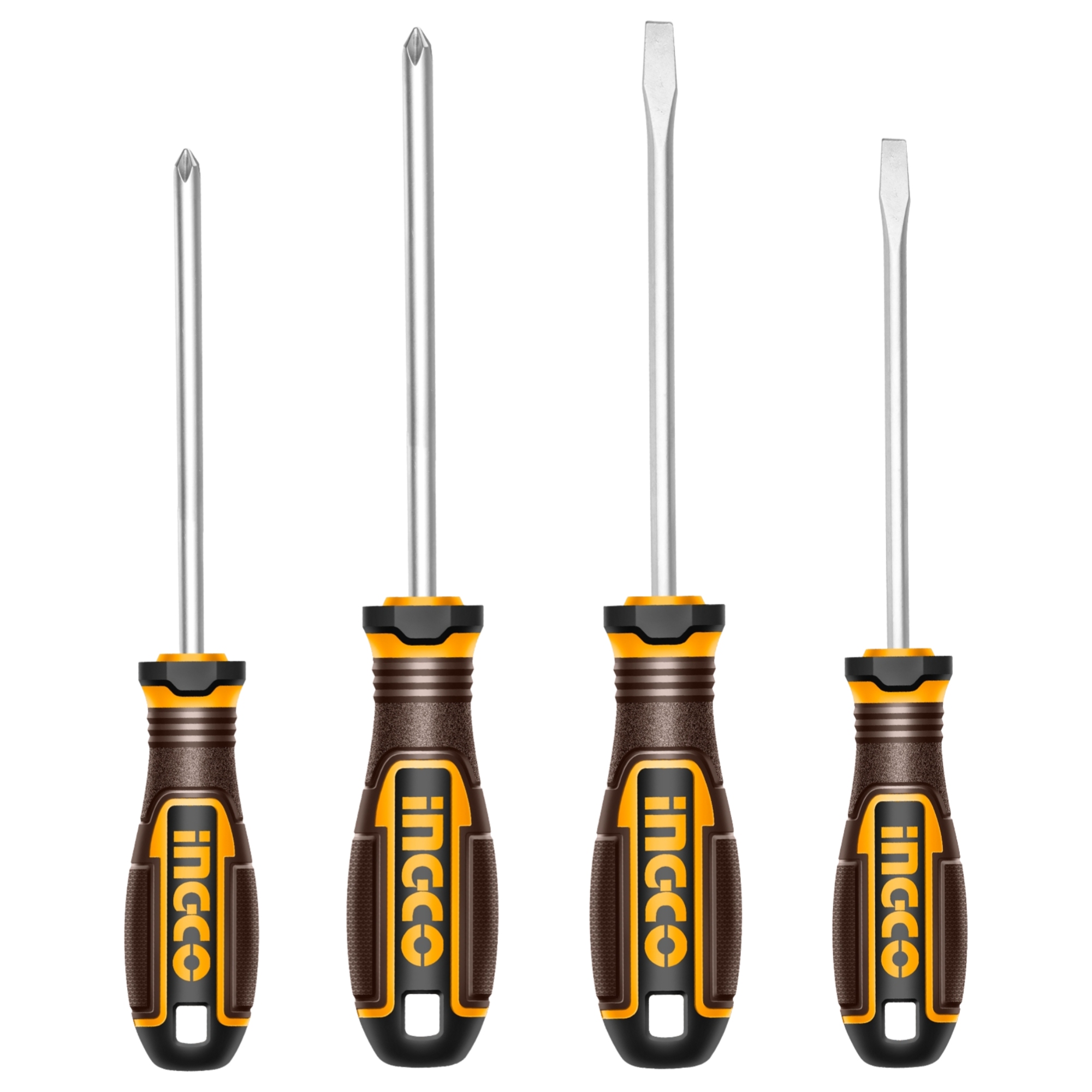 287575 INGCO - Juego 4 desarmadores mango con grip blister Super Ingco