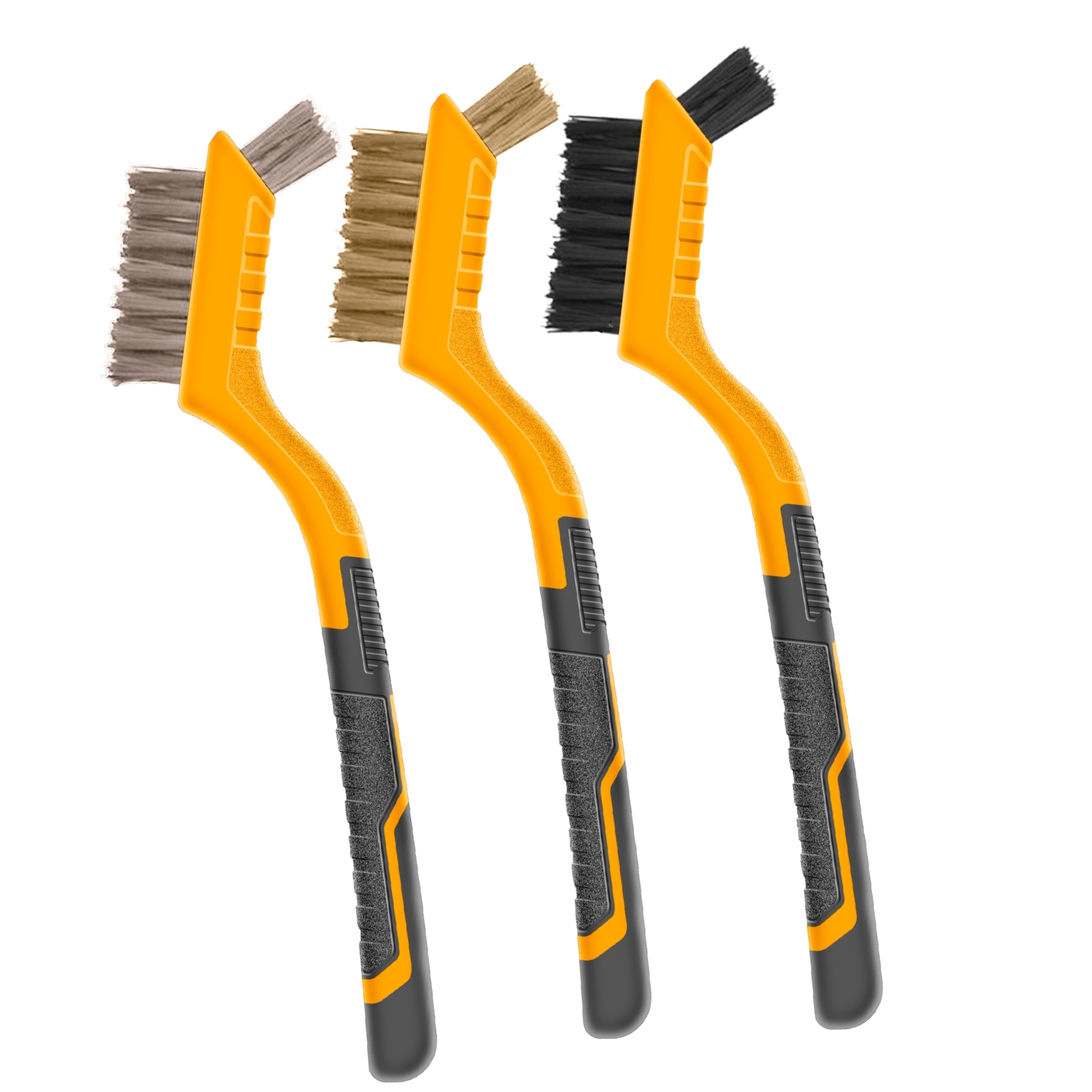 287581 INGCO - Juego de 3 mini cepillo de alambre y nylon 7