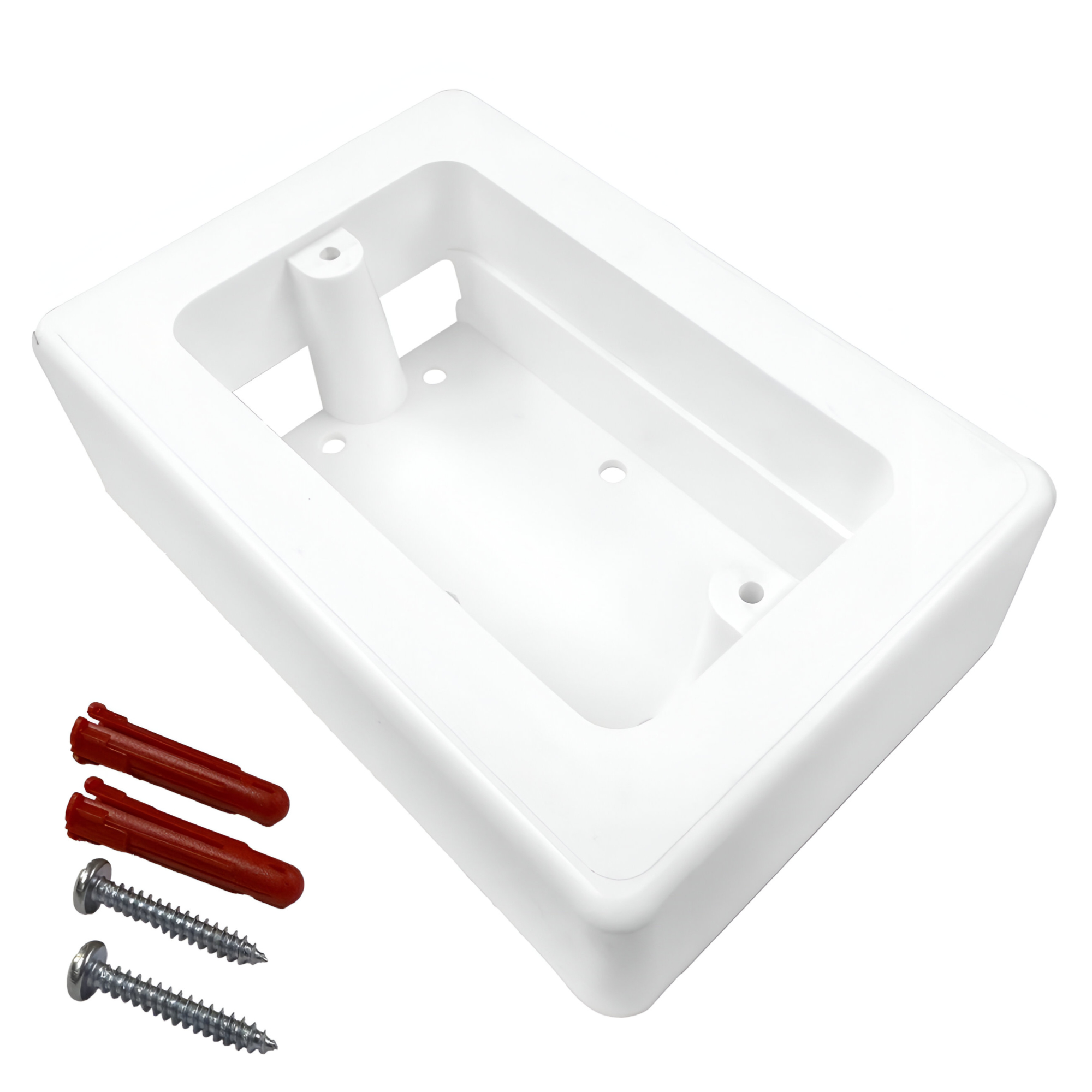287851 SINERCO - Caja de contactos para canaleta 3 x 5 blanca con pija-taquete con fondo