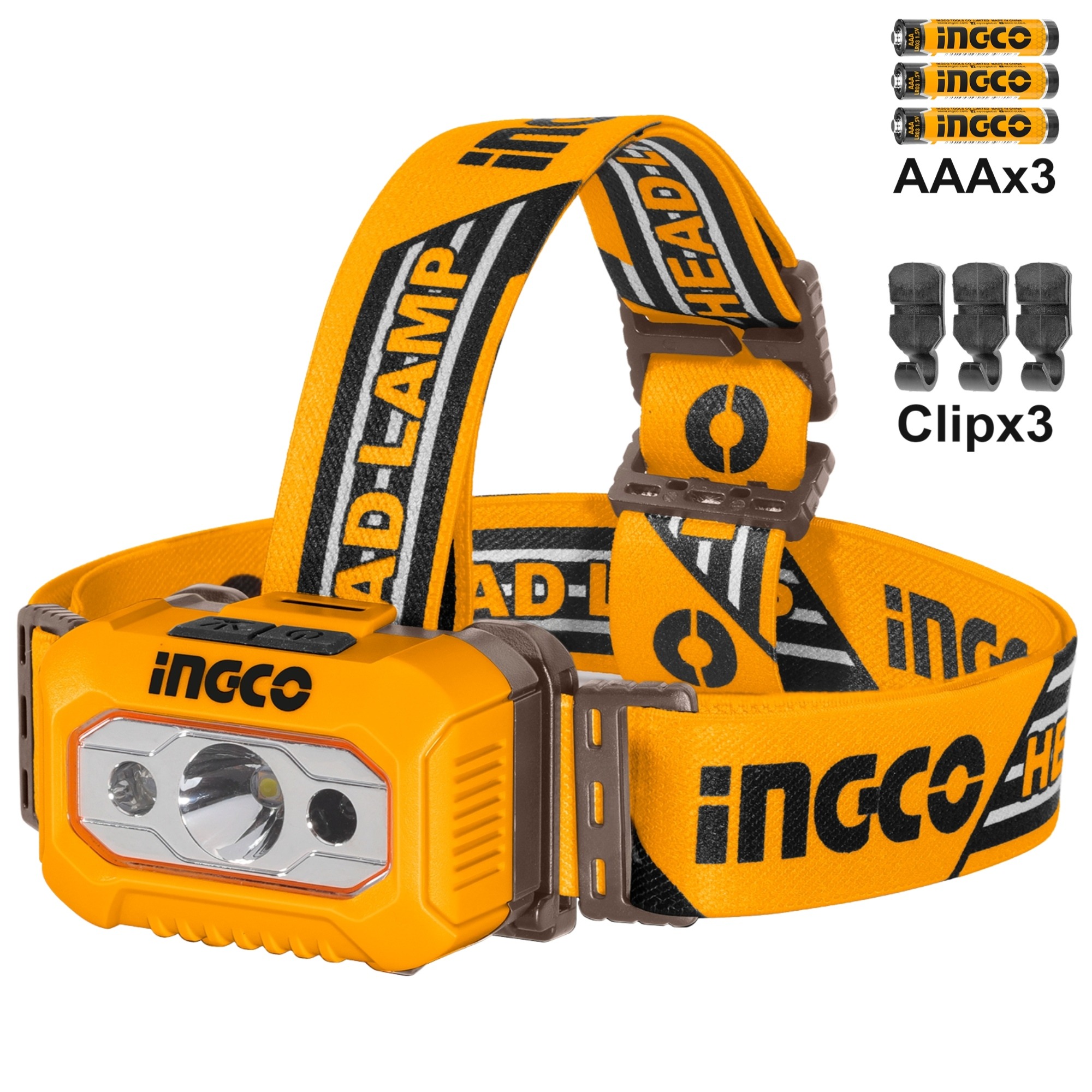 287926 INGCO - Linterna para cabeza pilas 3AAA 200lm 91m Ingco
