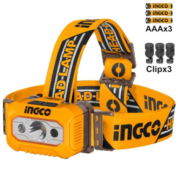 287926 INGCO - Linterna para cabeza pilas 3AAA 200lm 91m Ingco
