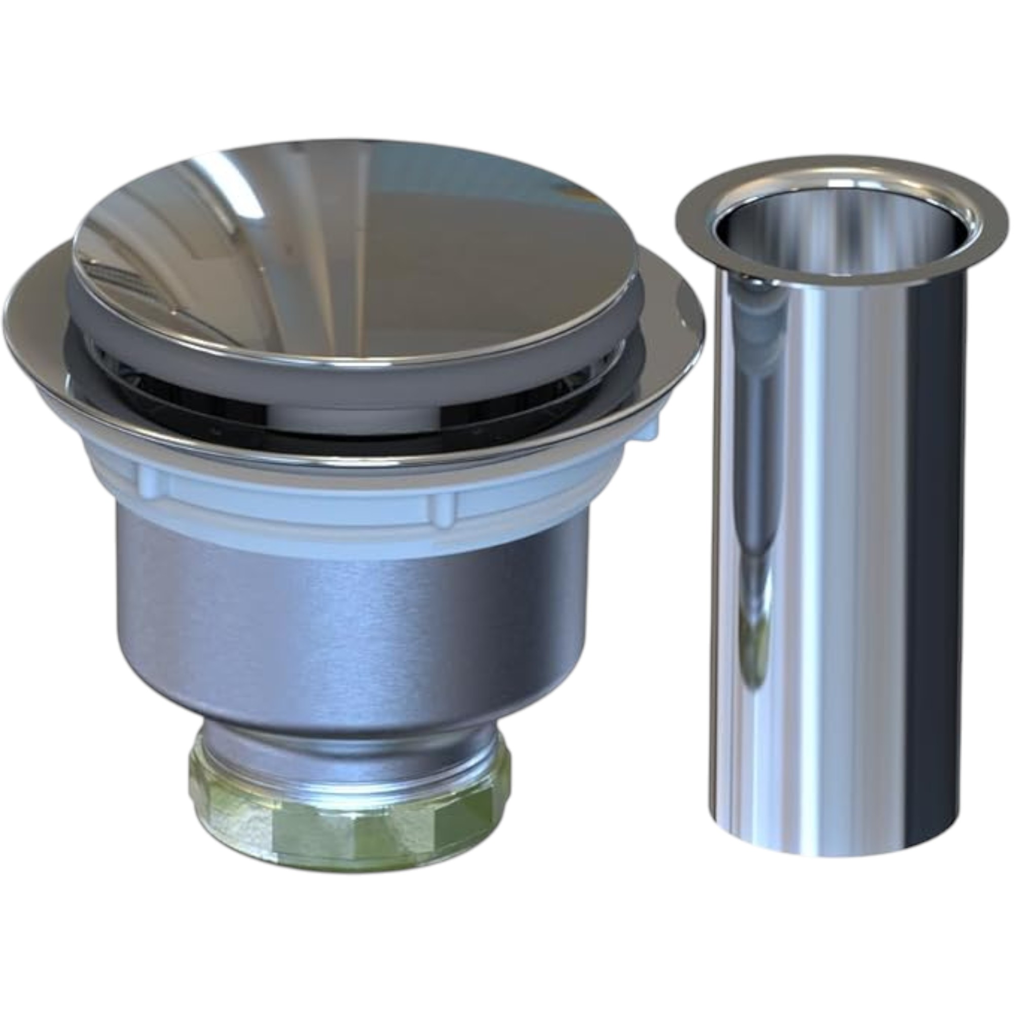Contracanasta para fregadero ac inox con tubo ac inox PUSH Fleximatic