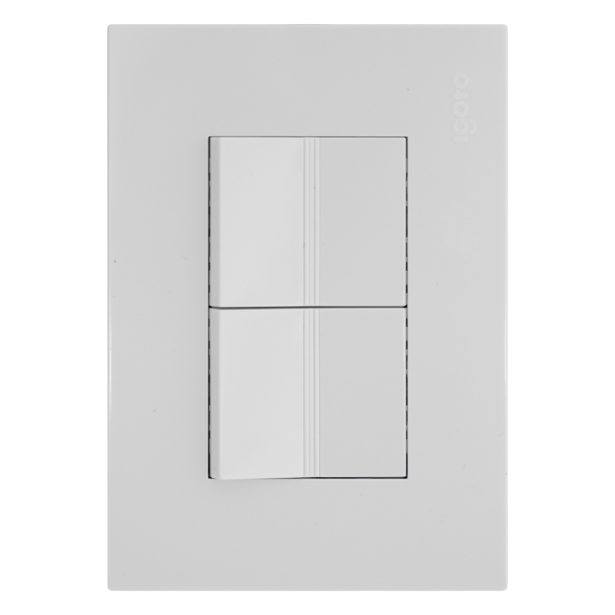 Placa 3 Ventanas con 2 Apagadores Sencillos Blanca V-Series Igoto