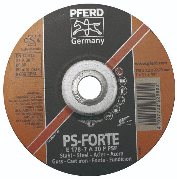 4007 PFERD - Disco desbaste metal 7x1/4x7/8 pferd