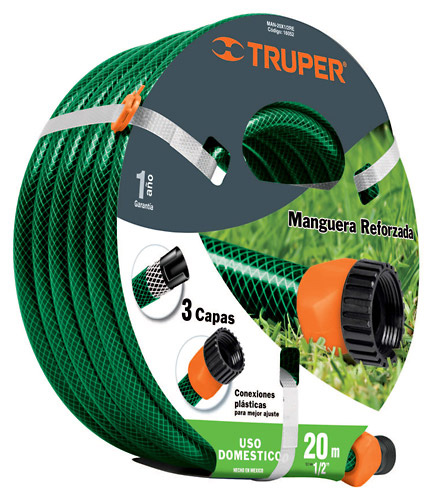 5222 TRUPER - Manguera jardin 3 capas tramada armada 013mm 1/2