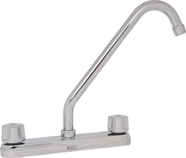 5668 RUGO - Mezcladora fregadero de bronce tipo standard maneral standard 1/4 de vuelta cromada 8I Rugo