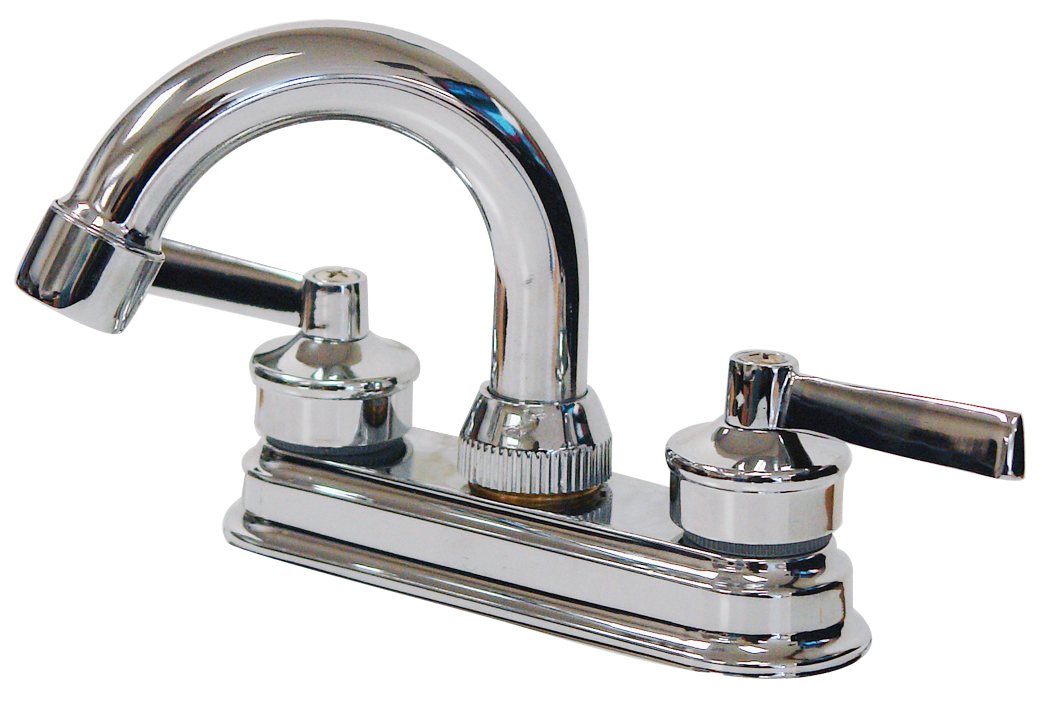 5693 RUGO - Mezcladora lavabo de bronce tipo curvo maneral palanca 1/4 de vuelta cromada 24TP Rugo