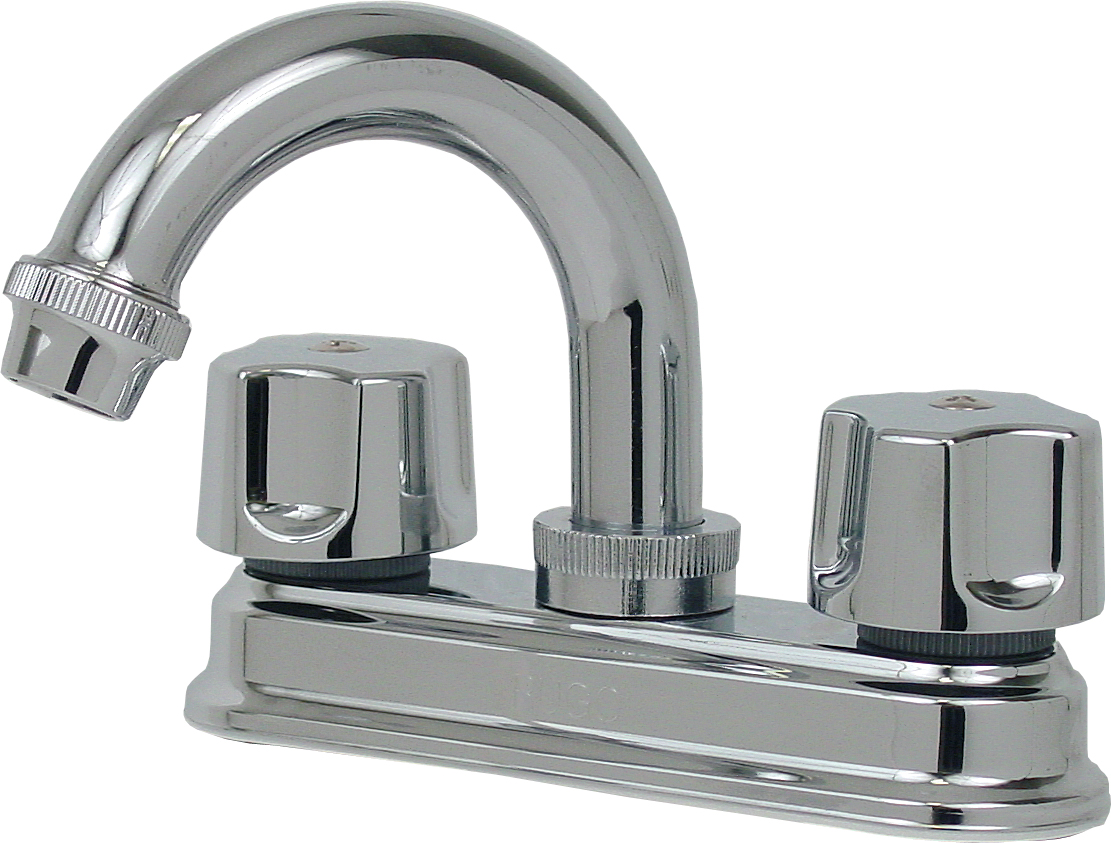 5713 RUGO - Mezcladora lavabo de bronce tipo curvo maneral standard 1/4 de vuelta cromada 24T Rugo