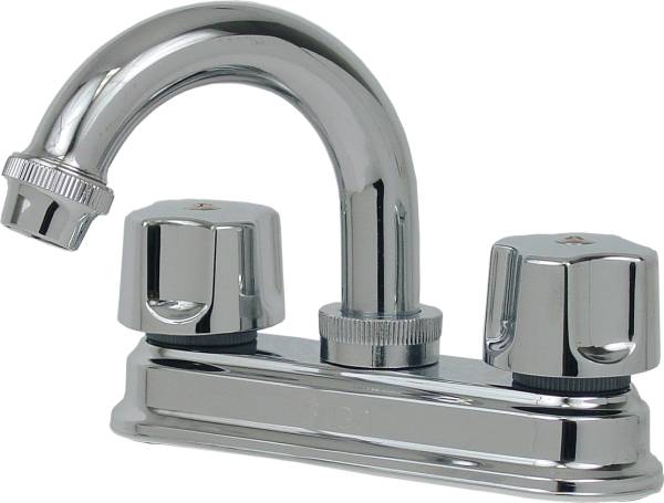 5713 RUGO - Mezcladora lavabo de bronce tipo curvo maneral standard 1/4 de vuelta cromada 24T Rugo