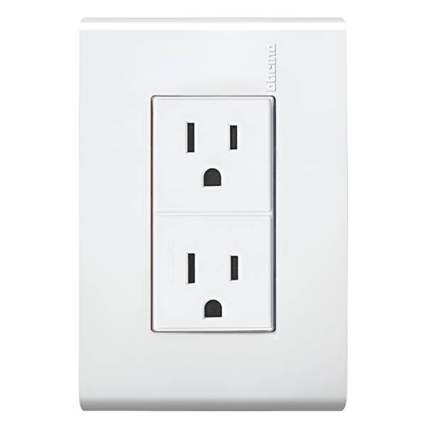 6323 MODUS - Placa con contacto duplex 2p+t blanco Modus Bticino