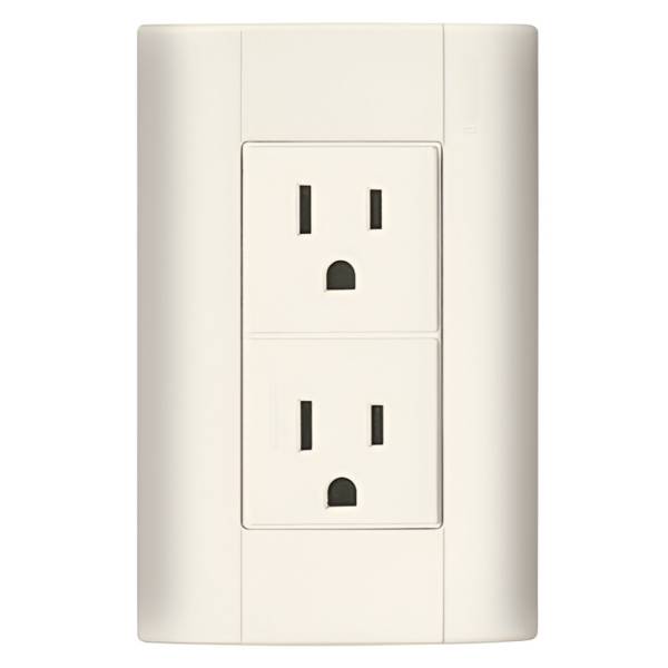 6325 MODUS - Placa con contacto duplex 2p+t marfil Modus Bticino